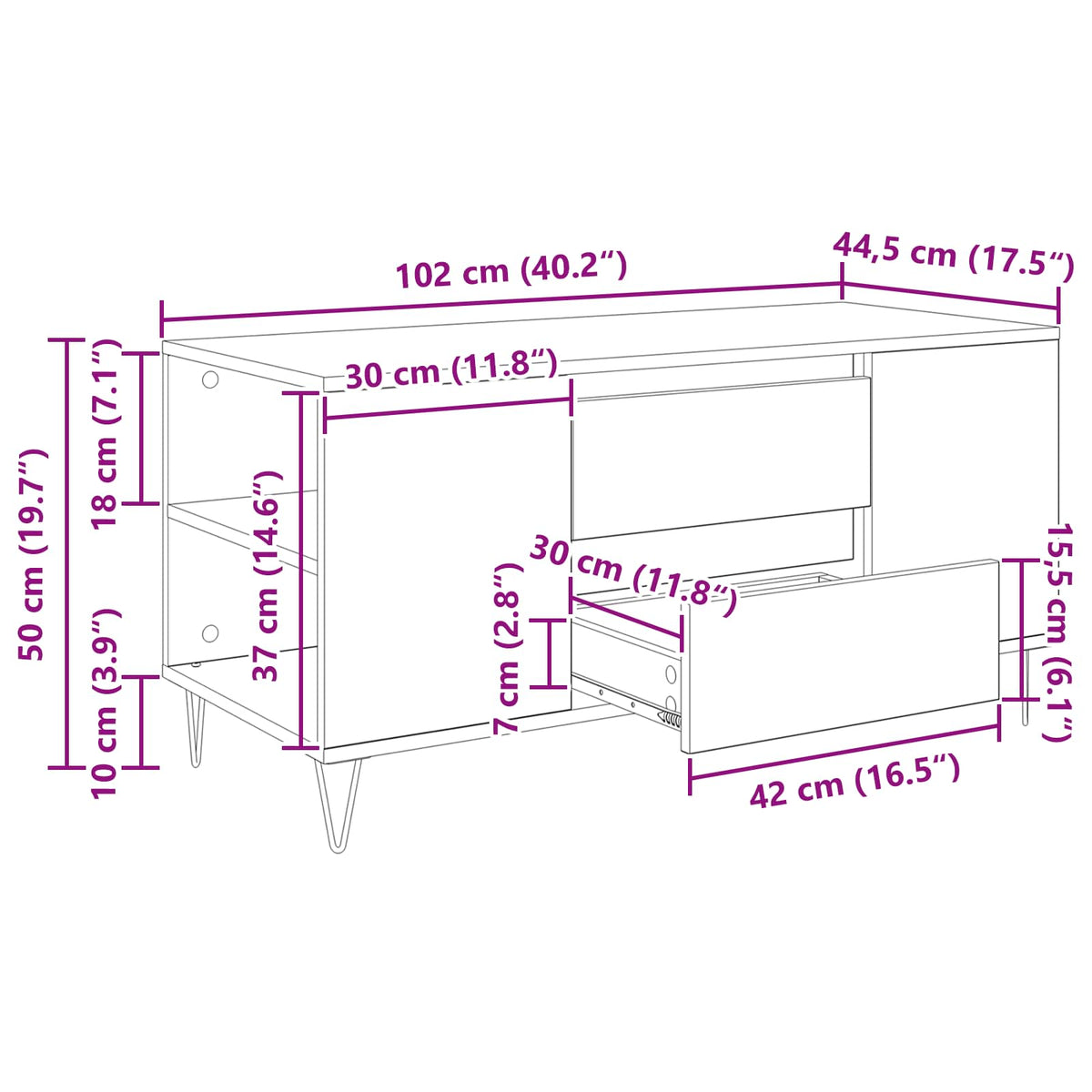 Kava Stol Staro drvo 102 x 44,5 x 50 cm Konstruirano drvo