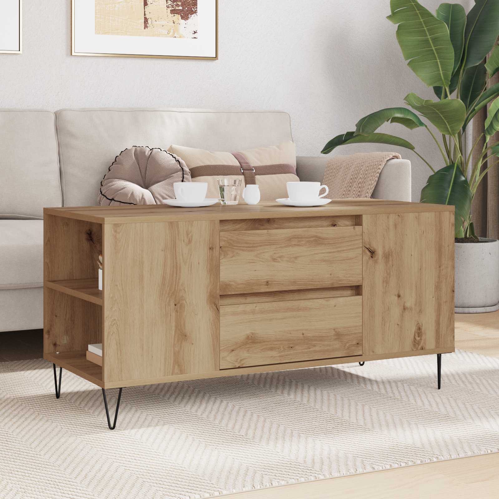 Kava Stol Umjetnički hrast 102 x 44,5 x 50 cm Konstruirano drvo