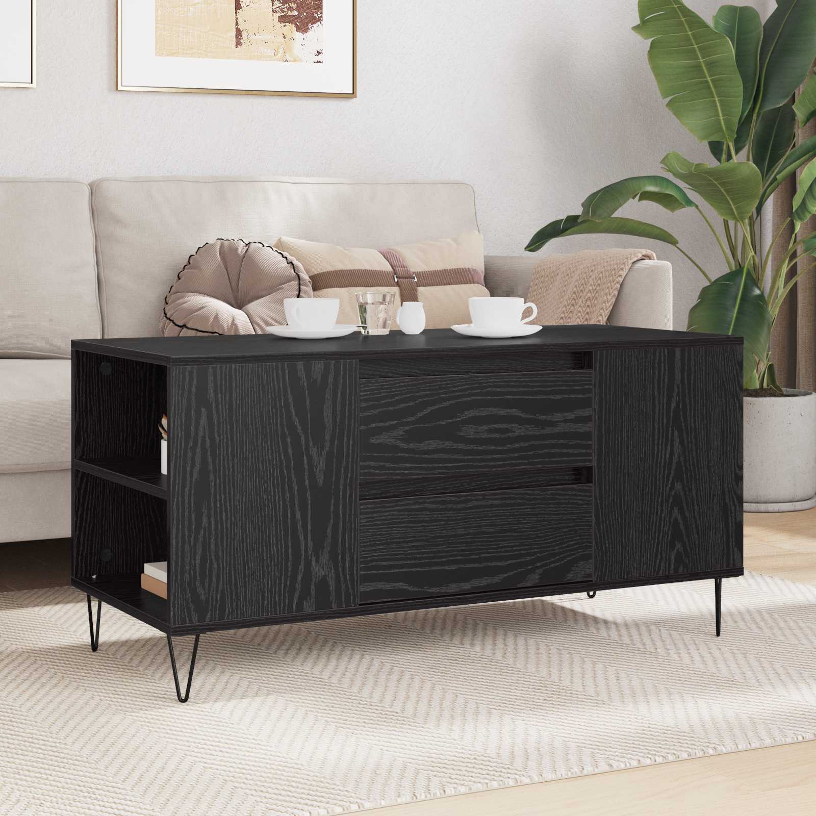 Kava Stol Crni hrast 102 x 44,5 x 50 cm Konstruirano drvo