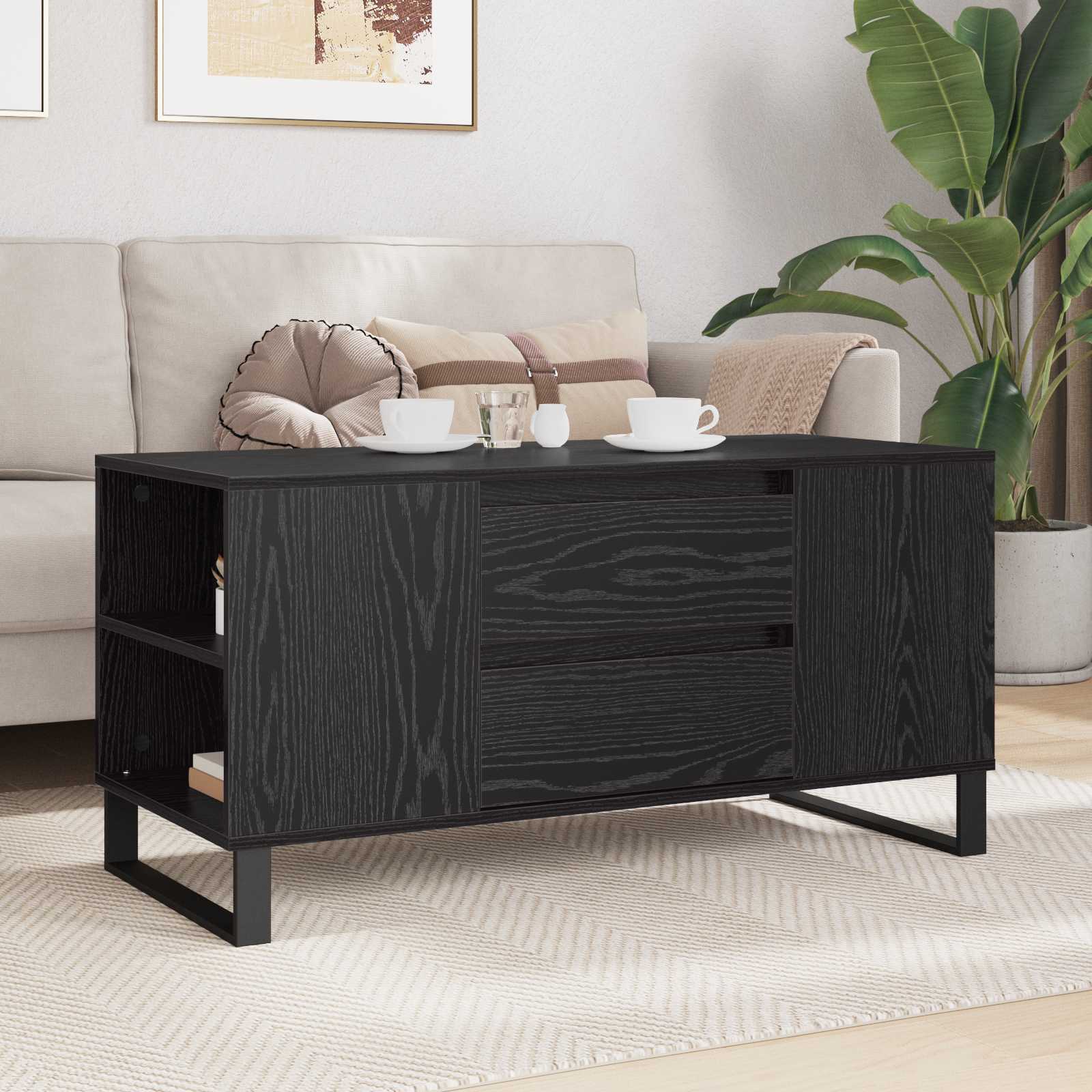 Kava Stol Crni hrast 102 x 44,5 x 50 cm Konstruirano drvo