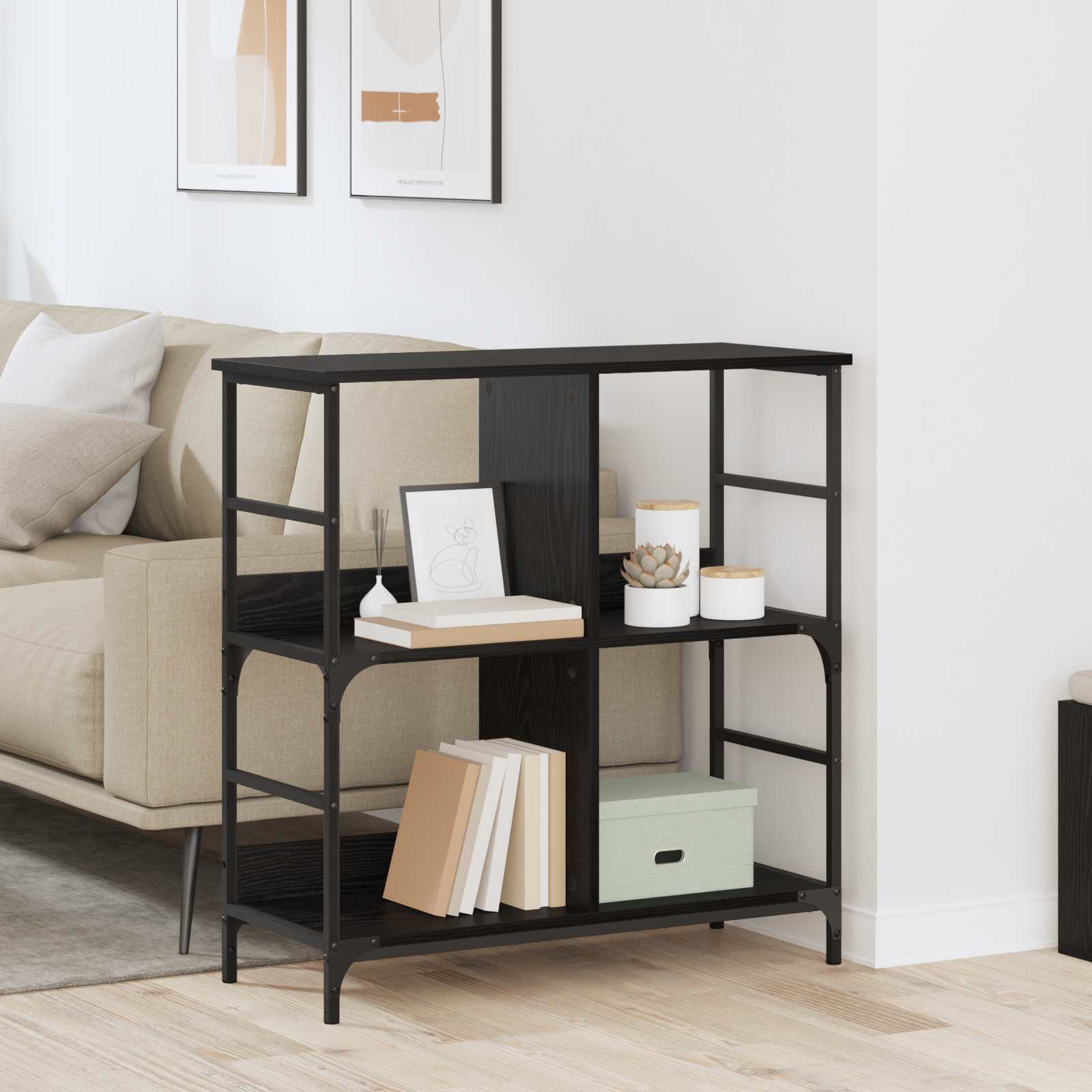 Polica Crni hrast 78.5 x 33 x 82 cm Konstruirano drvo