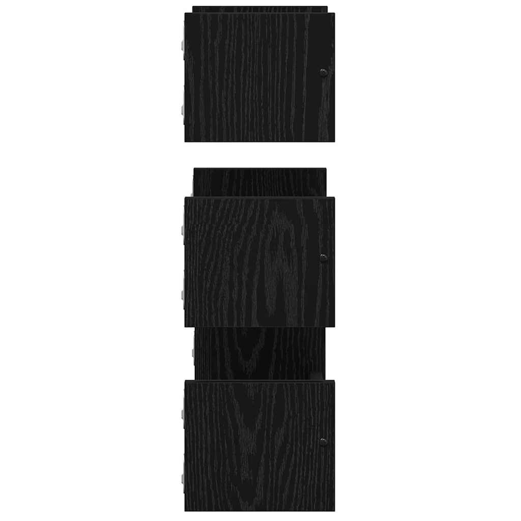 Set zidnih polica 3 pcs Crni hrast 40x16x14cm Konstruirano drvo