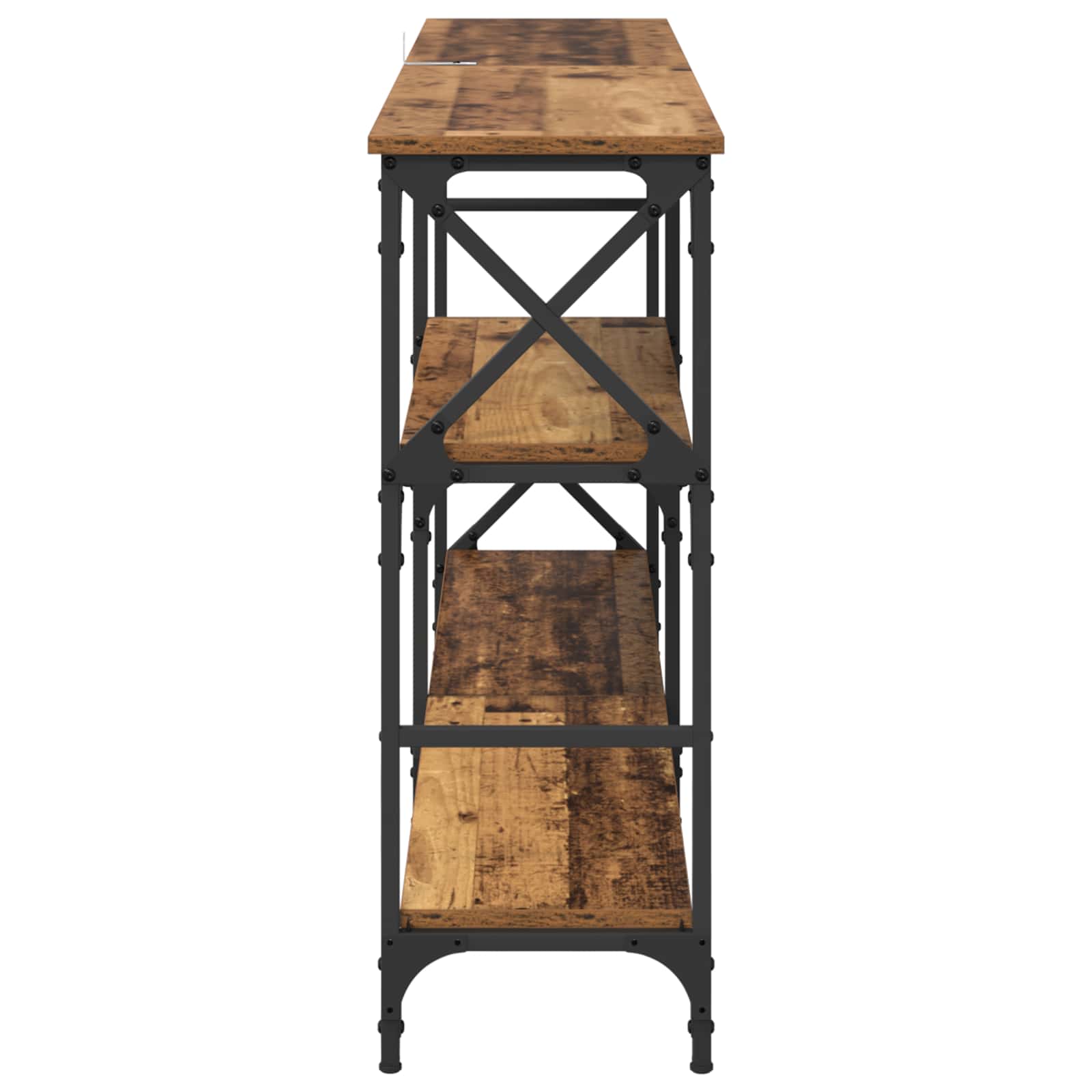 Konzolna stolica s policom Staro drvo 150 x 29 x 76,5 cm