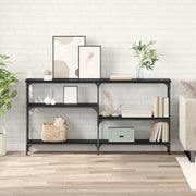 Konzolna stolica s policom Crni hrast 150 x 29 x 76,5 cm