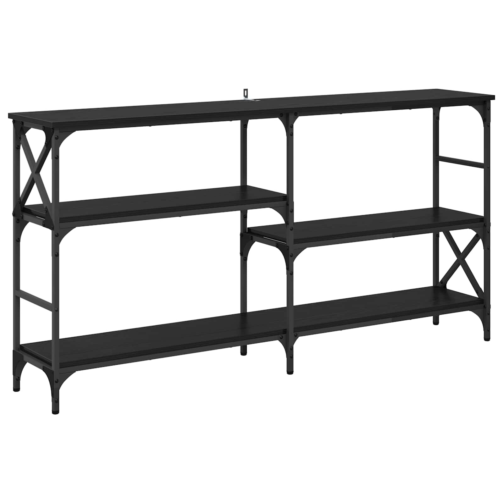 Konzolna stolica s policom Crni hrast 150 x 29 x 76,5 cm