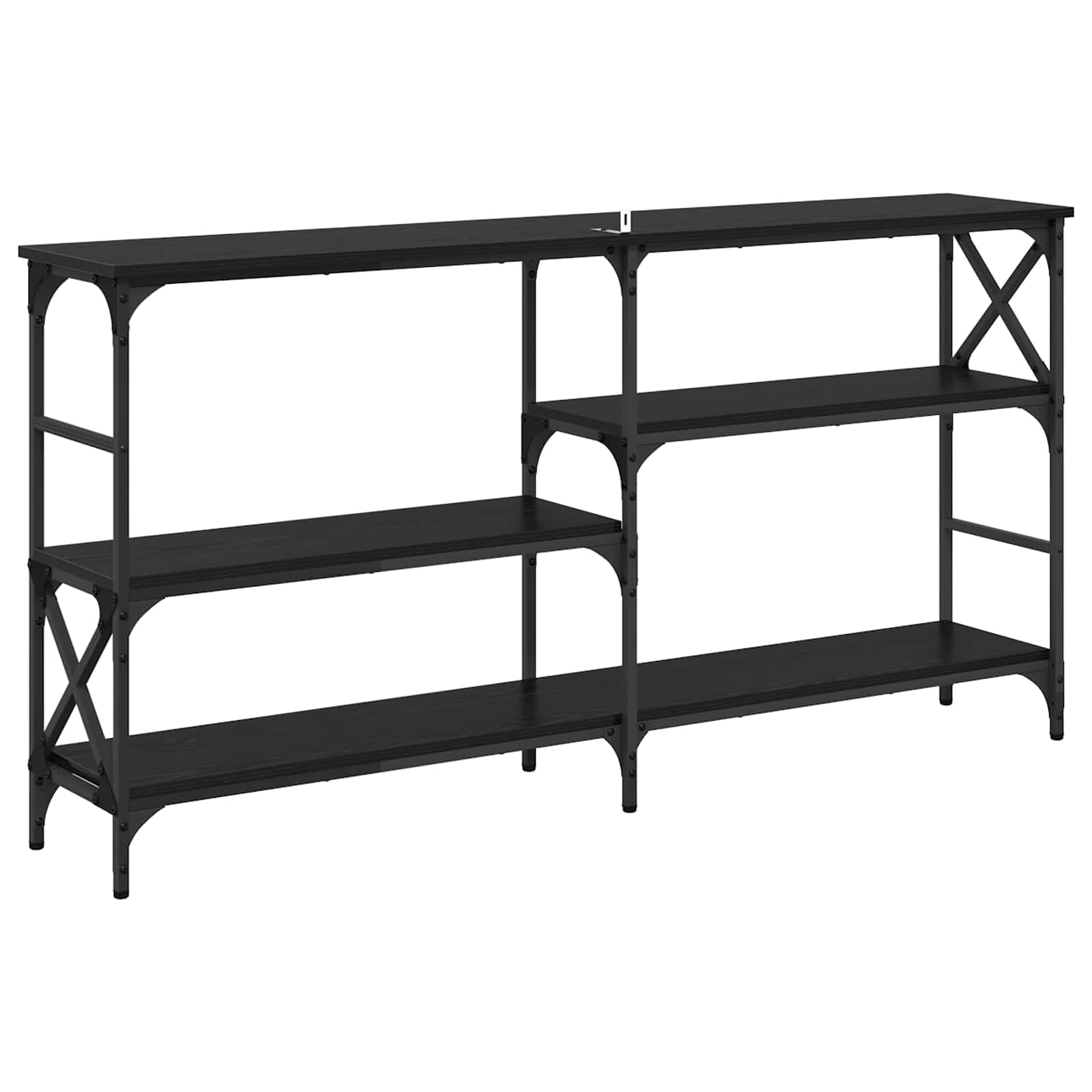 Konzolna stolica s policom Crni hrast 150 x 29 x 76,5 cm