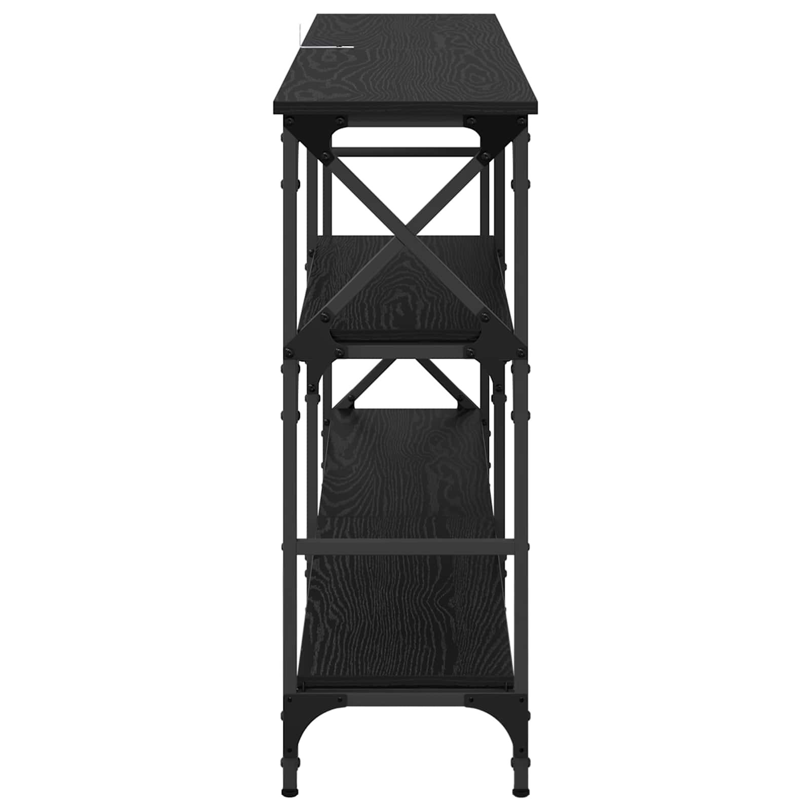 Konzolna stolica s policom Crni hrast 150 x 29 x 76,5 cm
