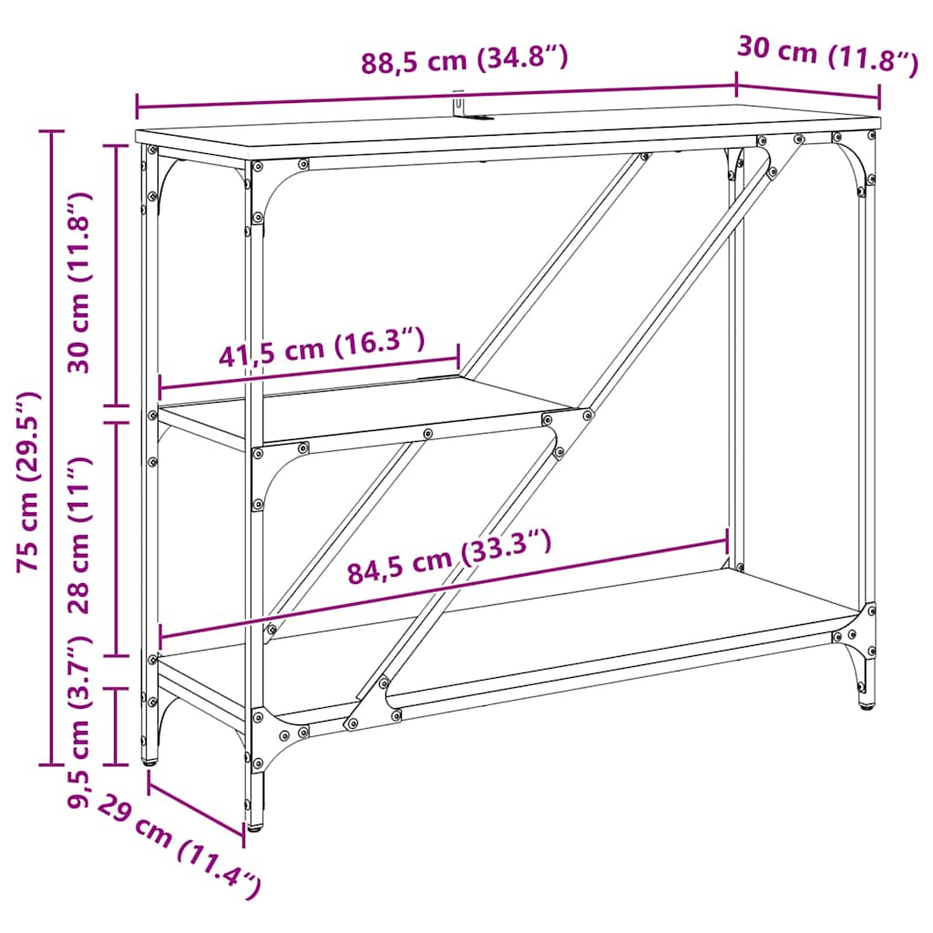 Konzolna stolica Staro drvo 88,5 x 30 x 75 cm Konstruirano drvo