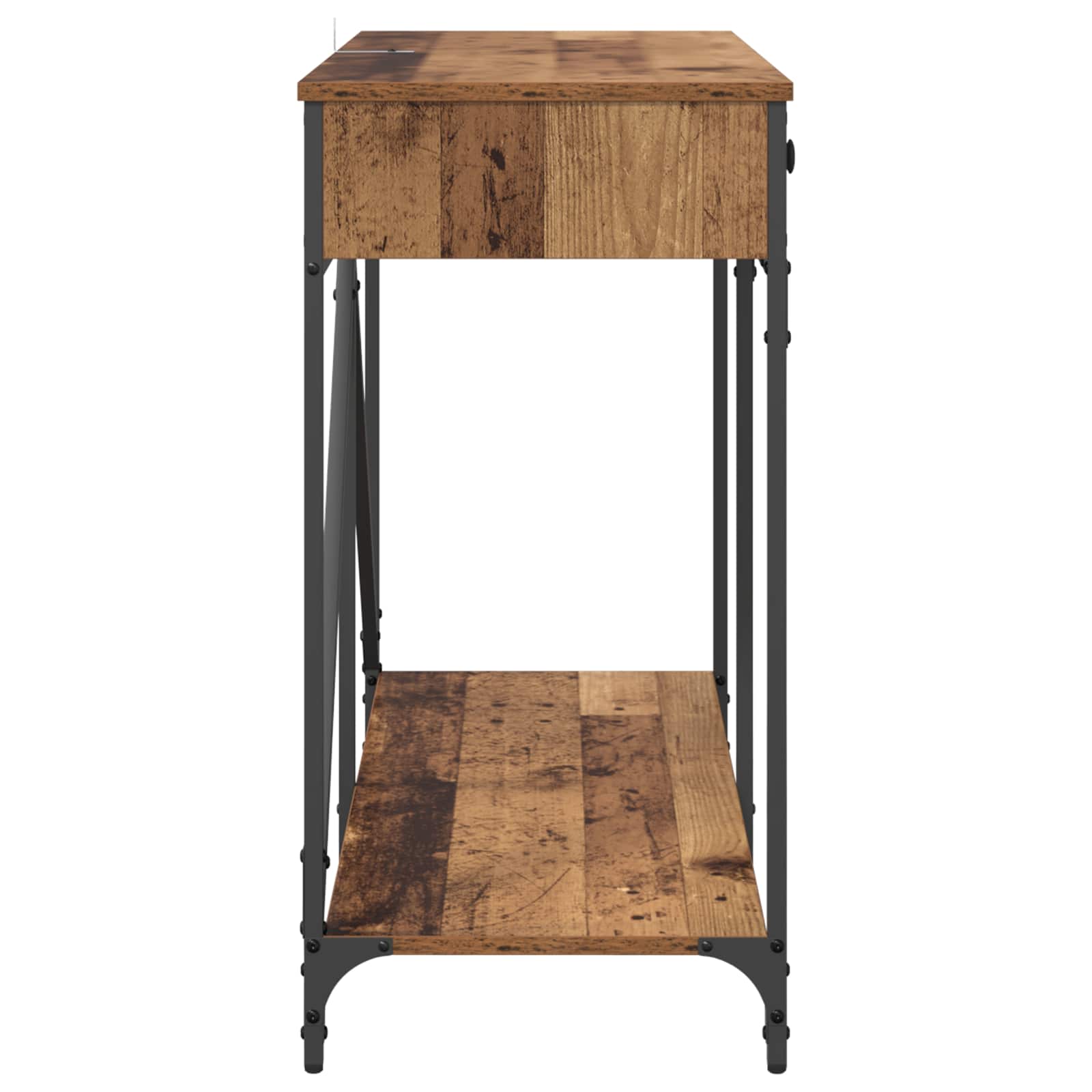 Konzolna stolica s ladicama Staro drvo 100 x 39 x 78,5 cm