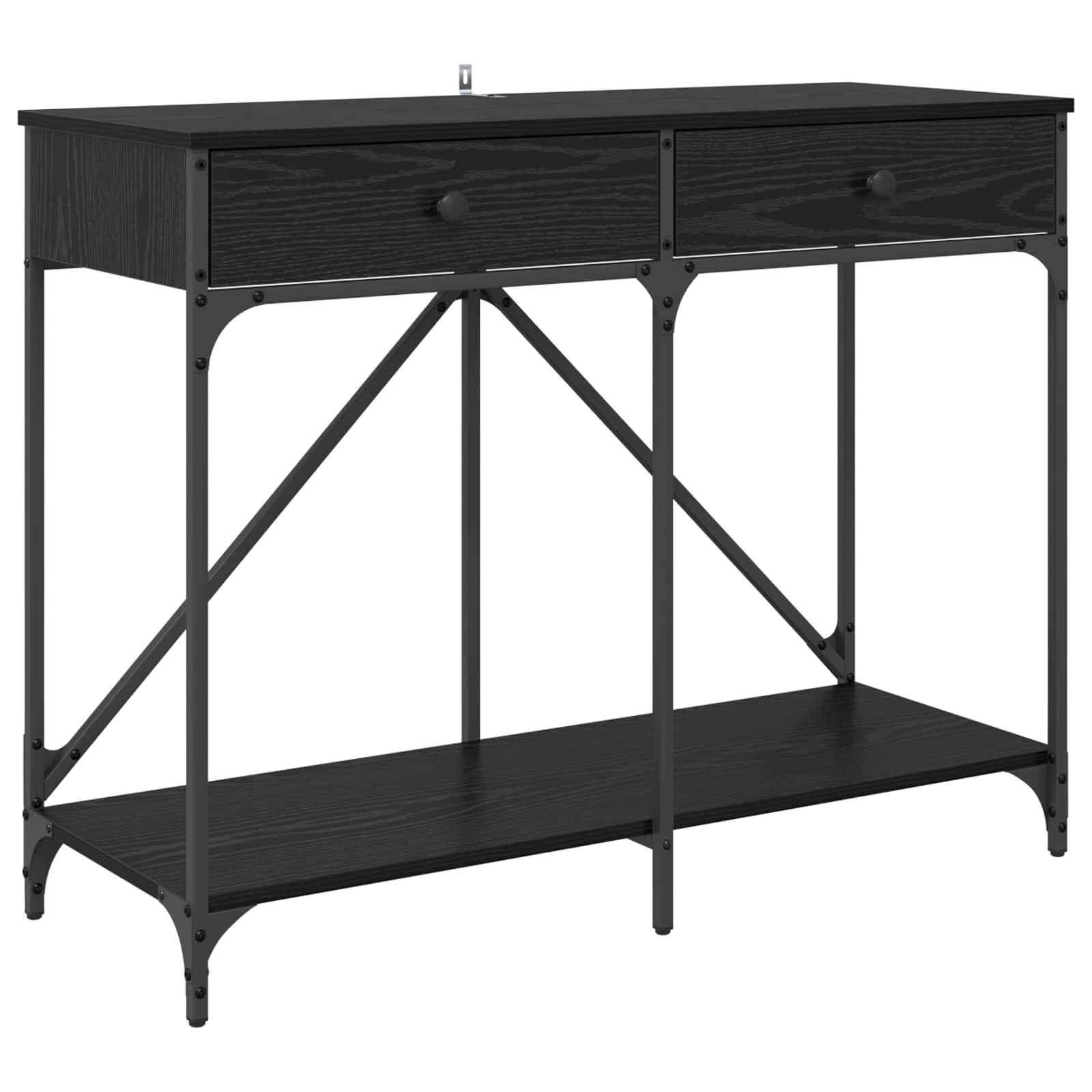 Konzolna stolica s ladicama Crni hrast 100 x 39 x 78,5 cm