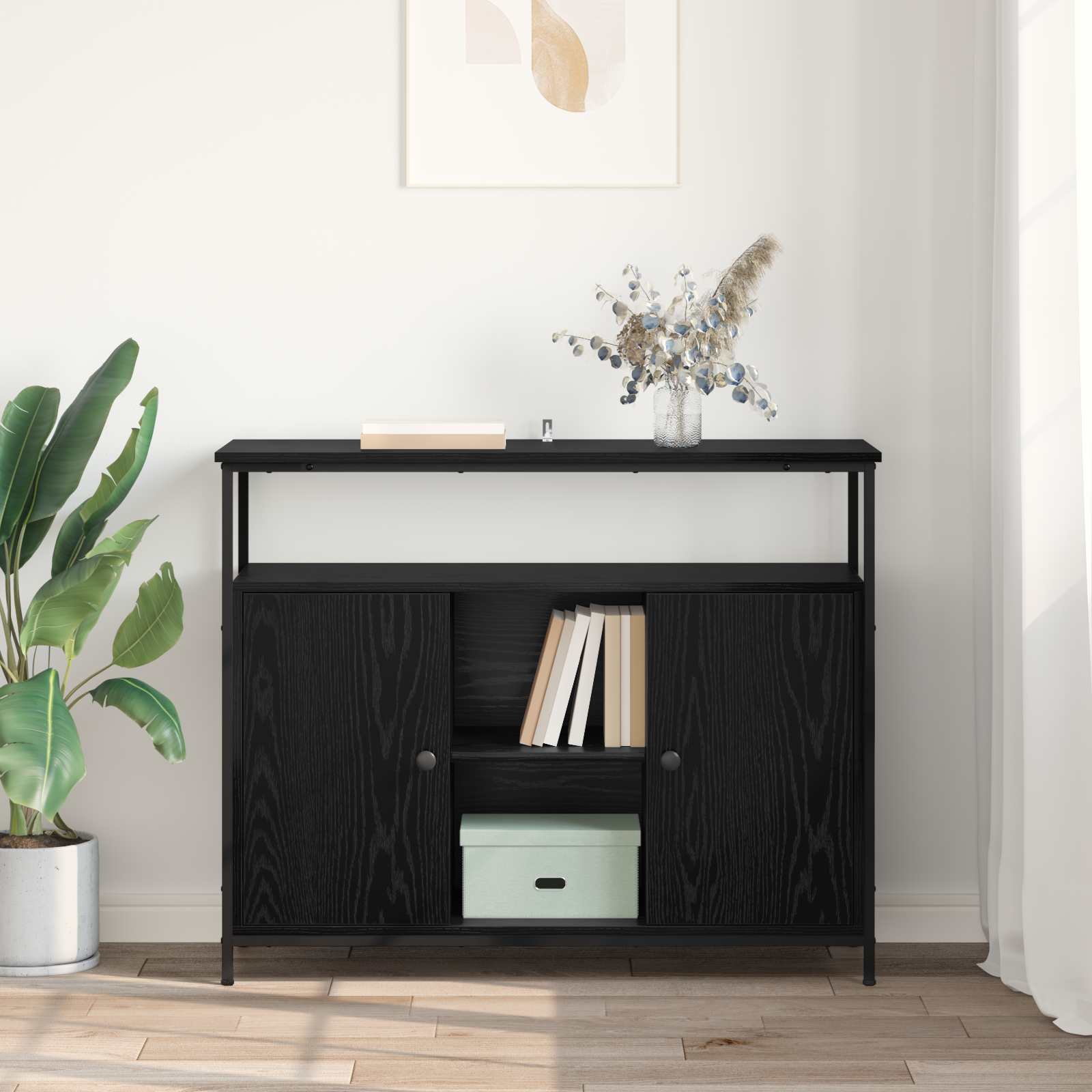 Kreveta Crni hrast 100 x 35 x 80 cm Konstruirano drvo