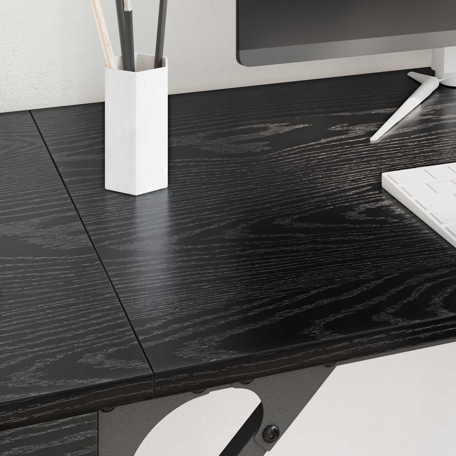 Računalni stol Crni hrast 131 x 48 x 75 cm Konstruirano drvo