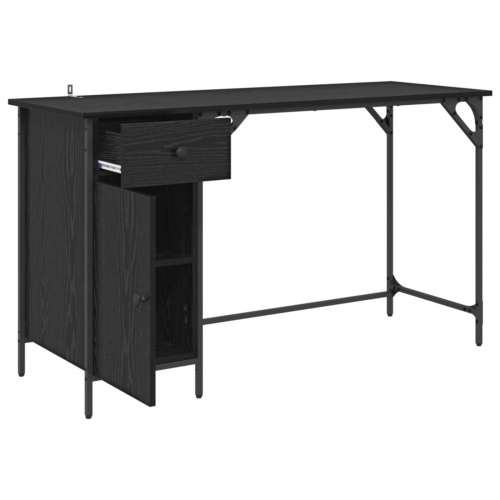 Računalni stol Crni hrast 131 x 48 x 75 cm Konstruirano drvo