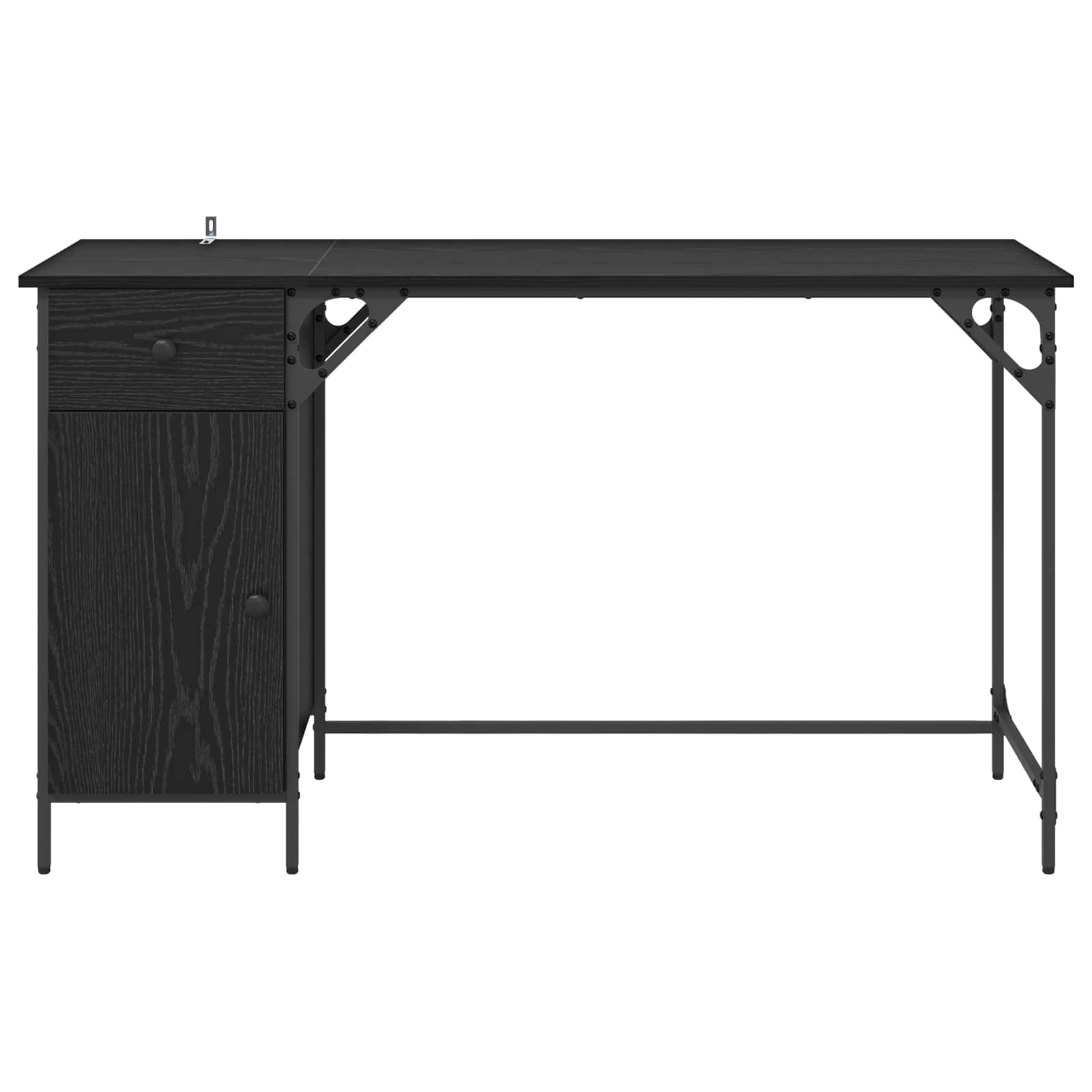 Računalni stol Crni hrast 131 x 48 x 75 cm Konstruirano drvo