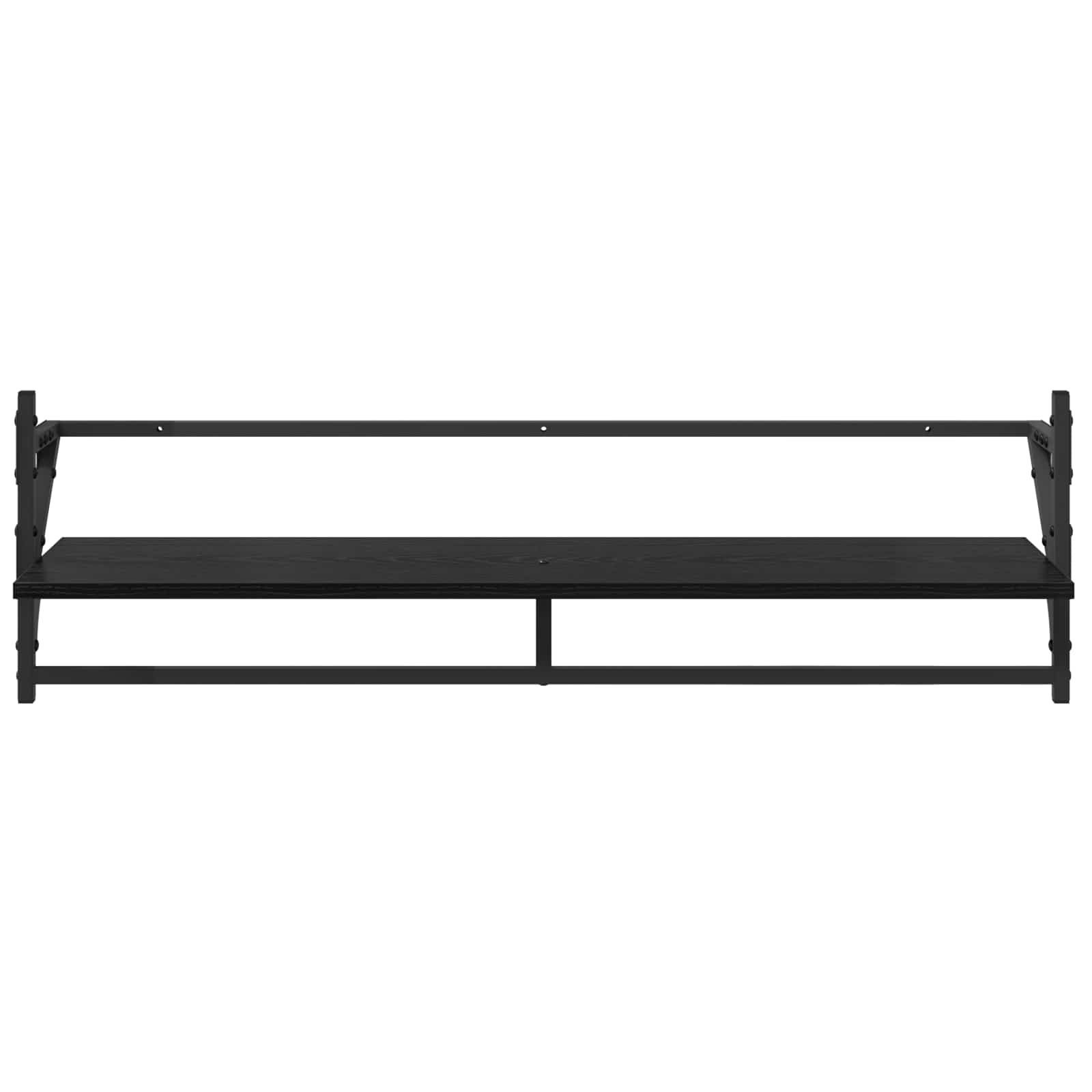 Set zidnih polica s policom 6 pcs Crni hrast 100 x 25 x 30 cm