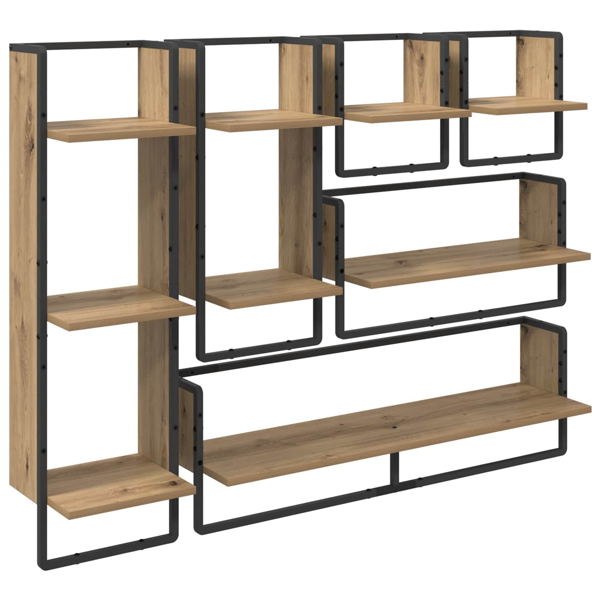 Set zidnih polica Zidne 6 pcs Umjetnički hrast 100 x 25 x 30 cm