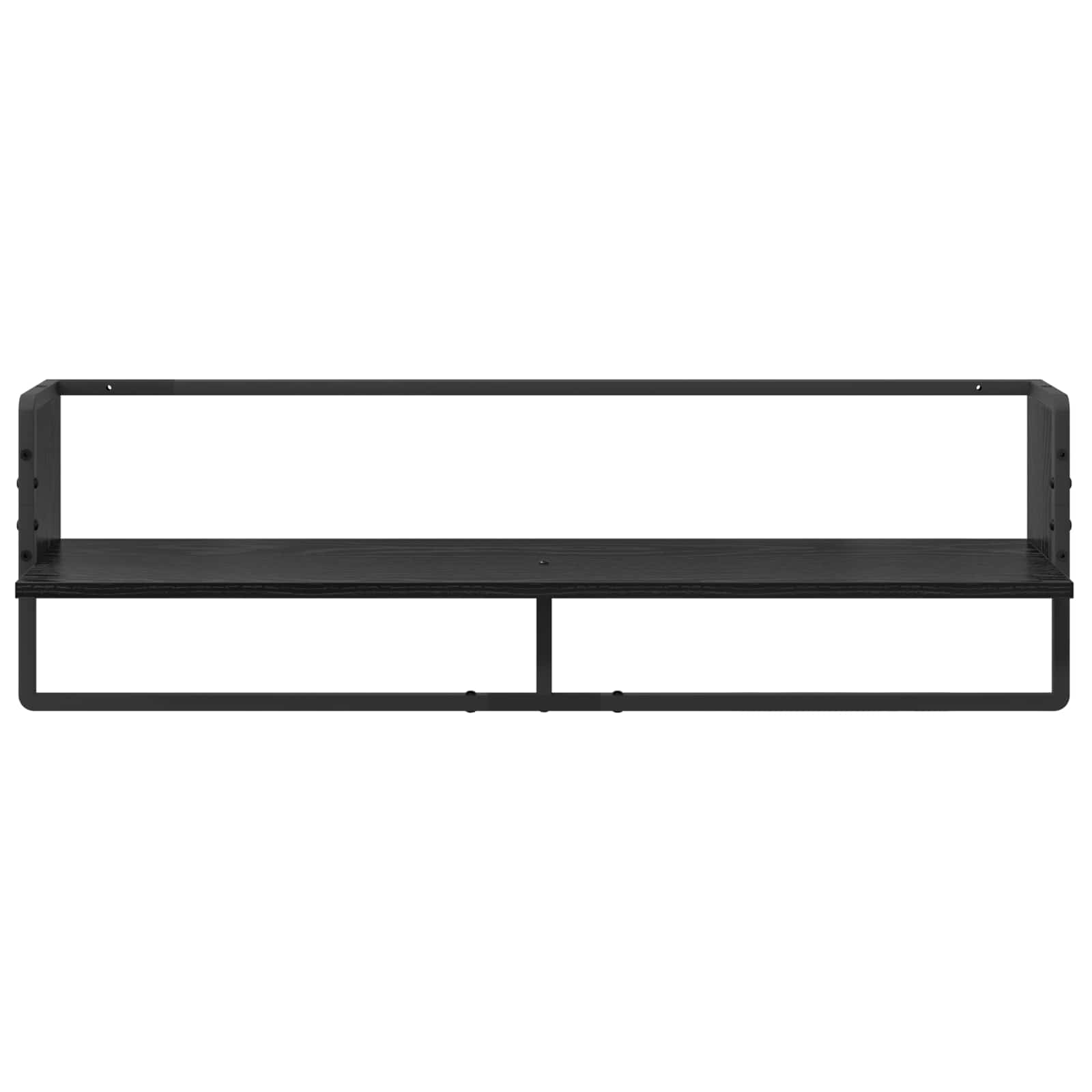 Set zidnih polica s policom 6 pcs Crni hrast 100 x 25 x 30 cm