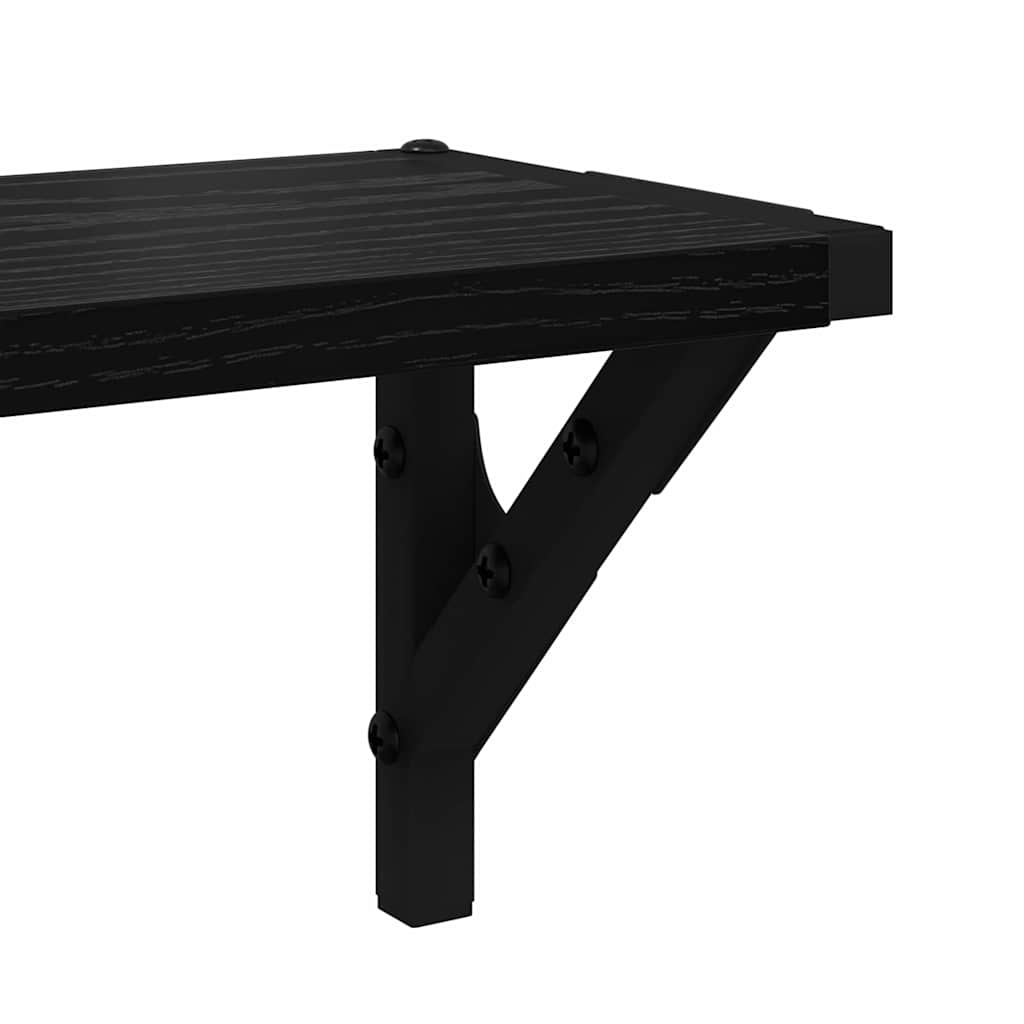 Police na zidu s policom 2 pcs Crni hrast 60 x 15 x 15,5 cm