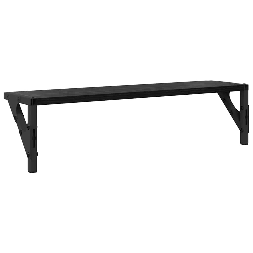 Police na zidu s policom 2 pcs Crni hrast 60 x 15 x 15,5 cm