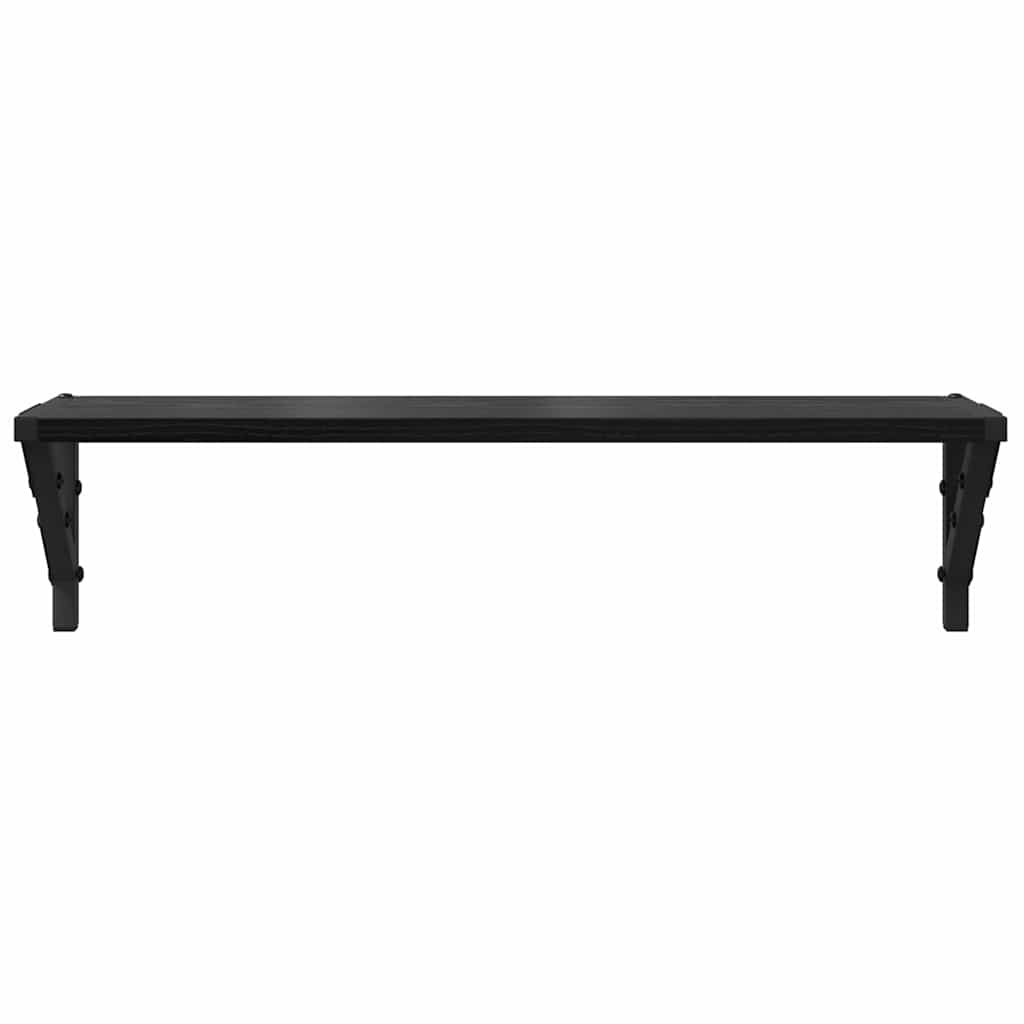 Police na zidu s policom 2 pcs Crni hrast 60 x 15 x 15,5 cm