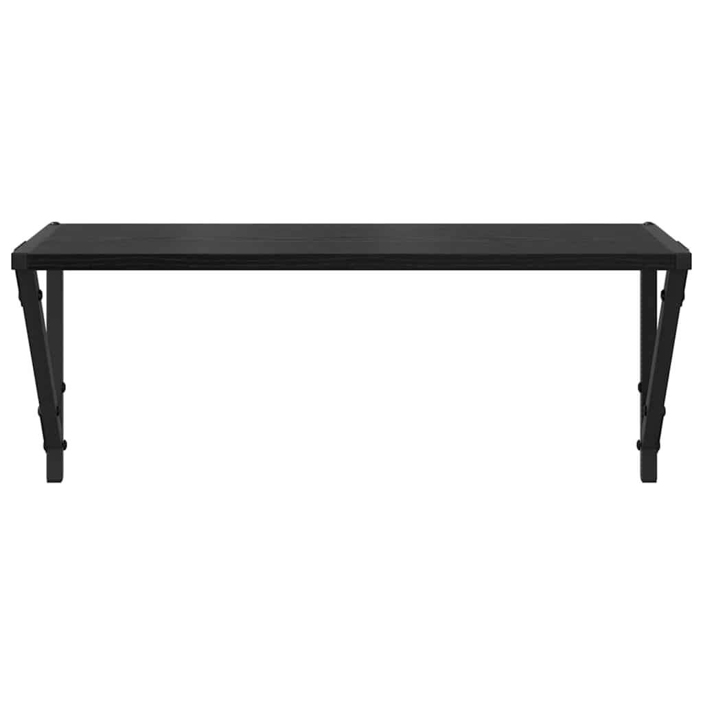 Police na zidu s policom 2 pcs Crni hrast 60 x 25 x 25,5 cm