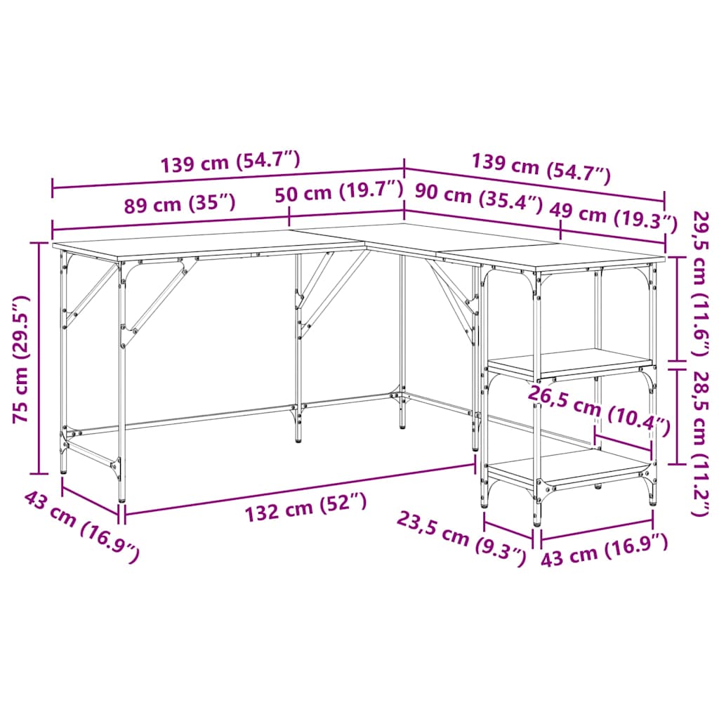 Stol Crni hrast 139 x 139 x 75 cm Konstruirano drvo
