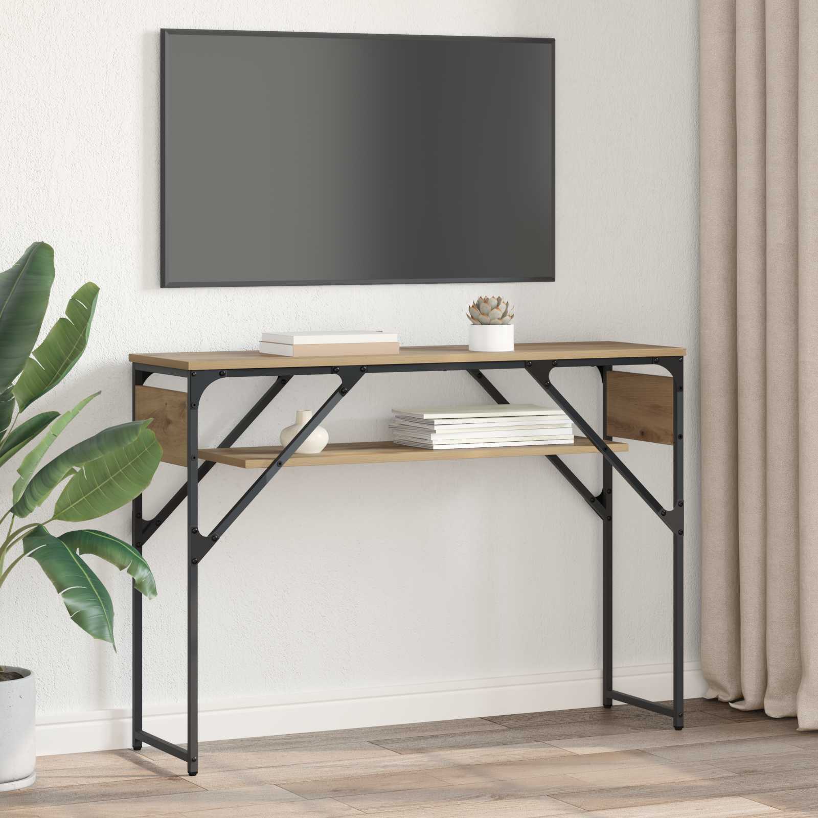 Konzolnistol Umjetnički hrast 105x30x75cm Konstruirano drvo