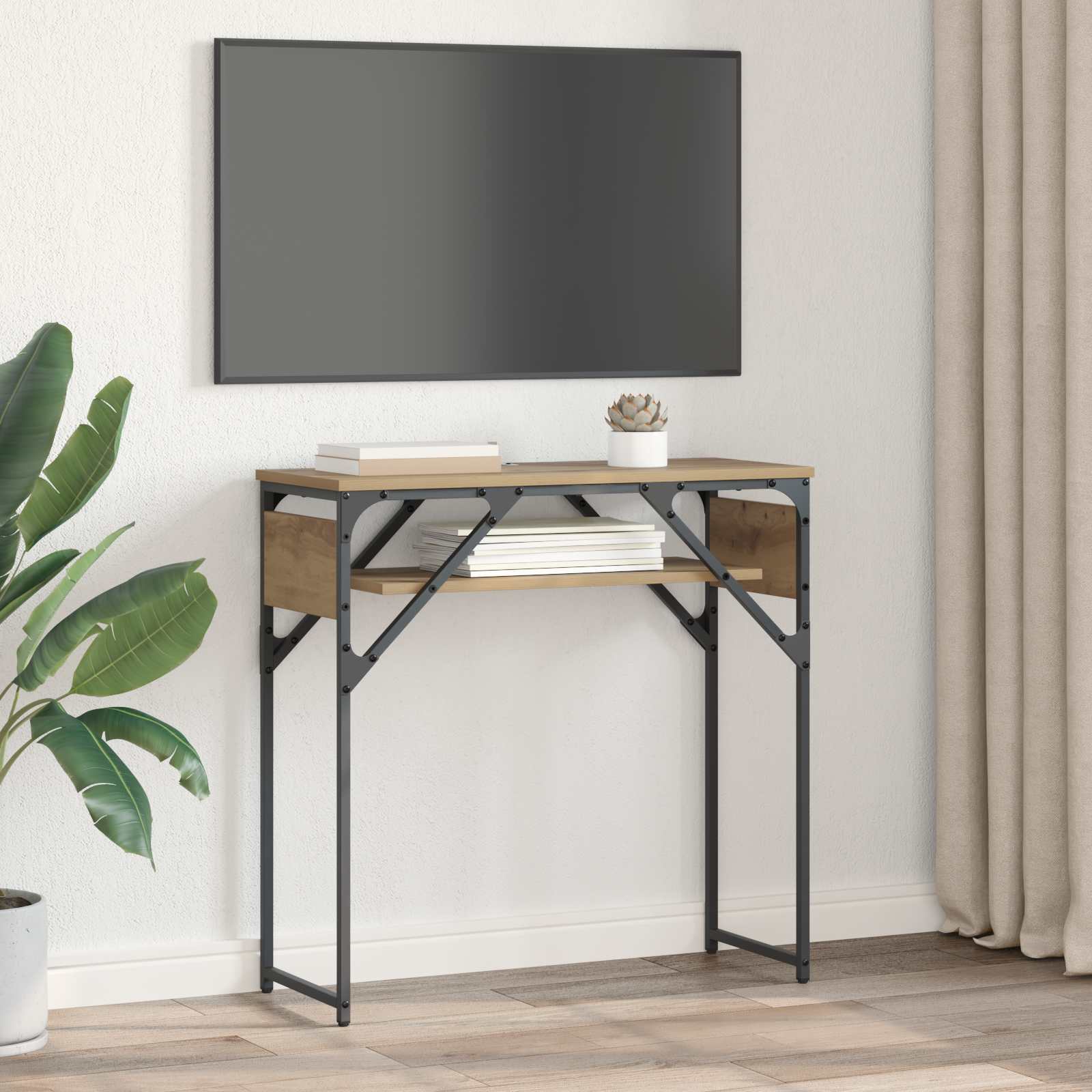 Konzolnistol Umjetnički hrast 75x30x75cm Konstruirano drvo