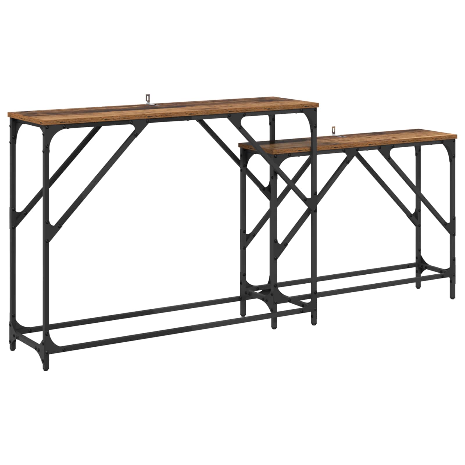 Konzolna stolica 2 pcs Staro drvo 100 x 28 x 75 cm