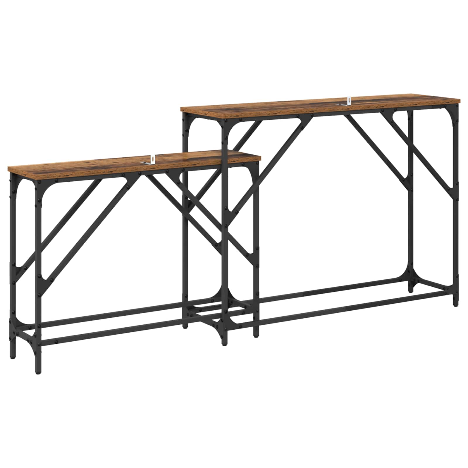 Konzolna stolica 2 pcs Staro drvo 100 x 28 x 75 cm