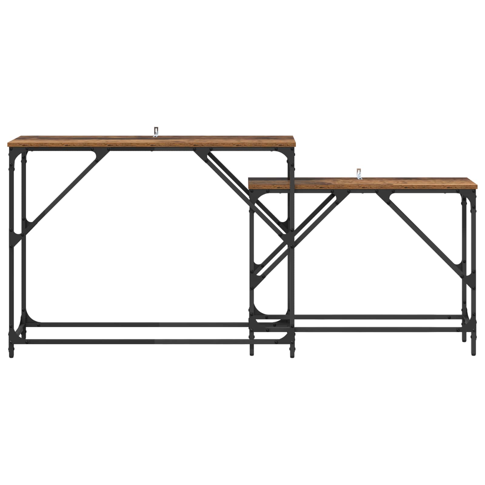Konzolna stolica 2 pcs Staro drvo 100 x 28 x 75 cm
