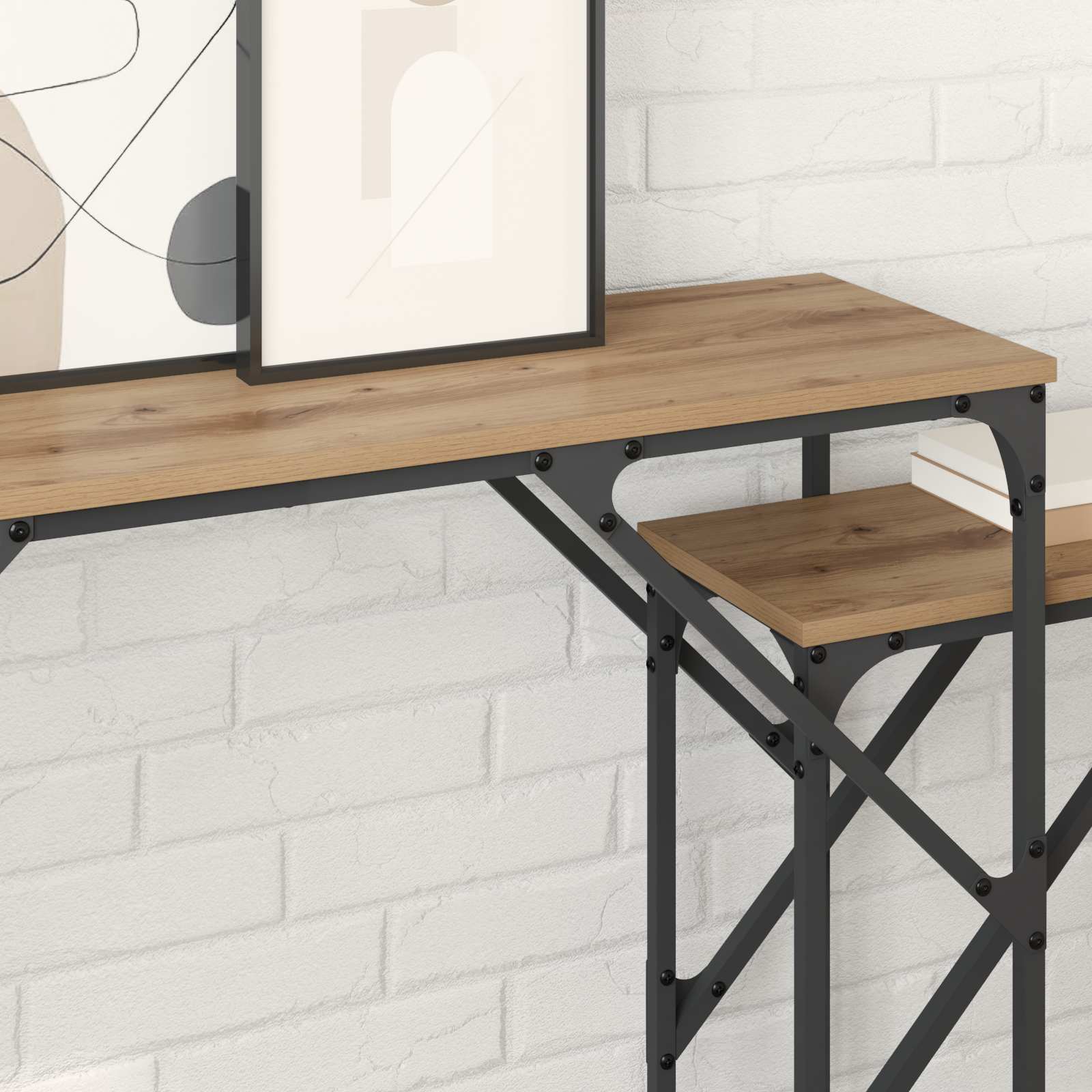 Konzolna stolica 2 pcs Umjetnički hrast 100 x 28 x 75 cm