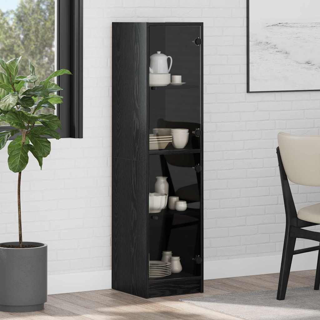 Highboard Crni hrast 35 x 37 x 142 cm Konstruirano drvo