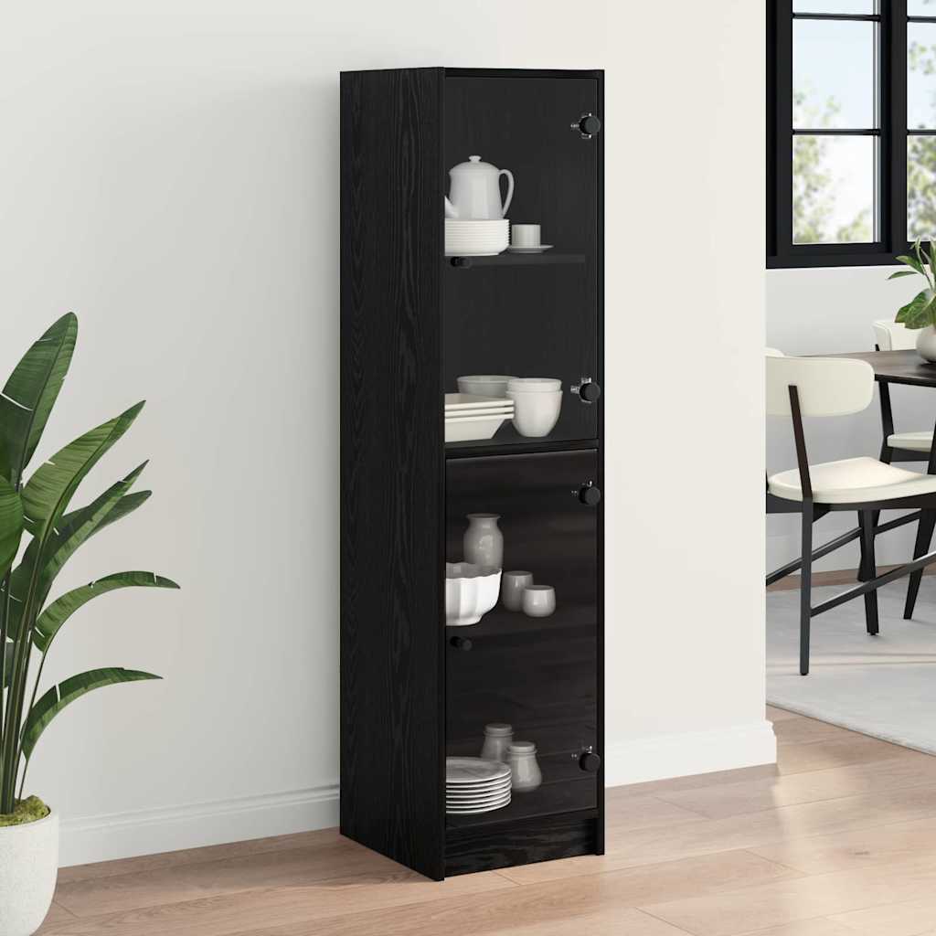 Highboard Crni hrast 35 x 37 x 142 cm Konstruirano drvo
