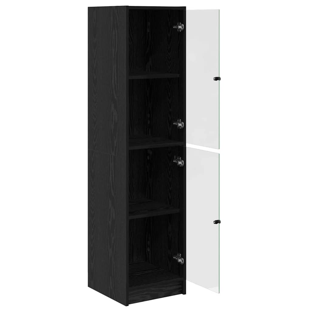 Highboard Crni hrast 35 x 37 x 142 cm Konstruirano drvo