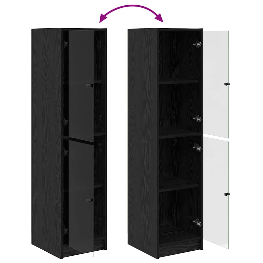 Highboard Crni hrast 35 x 37 x 142 cm Konstruirano drvo