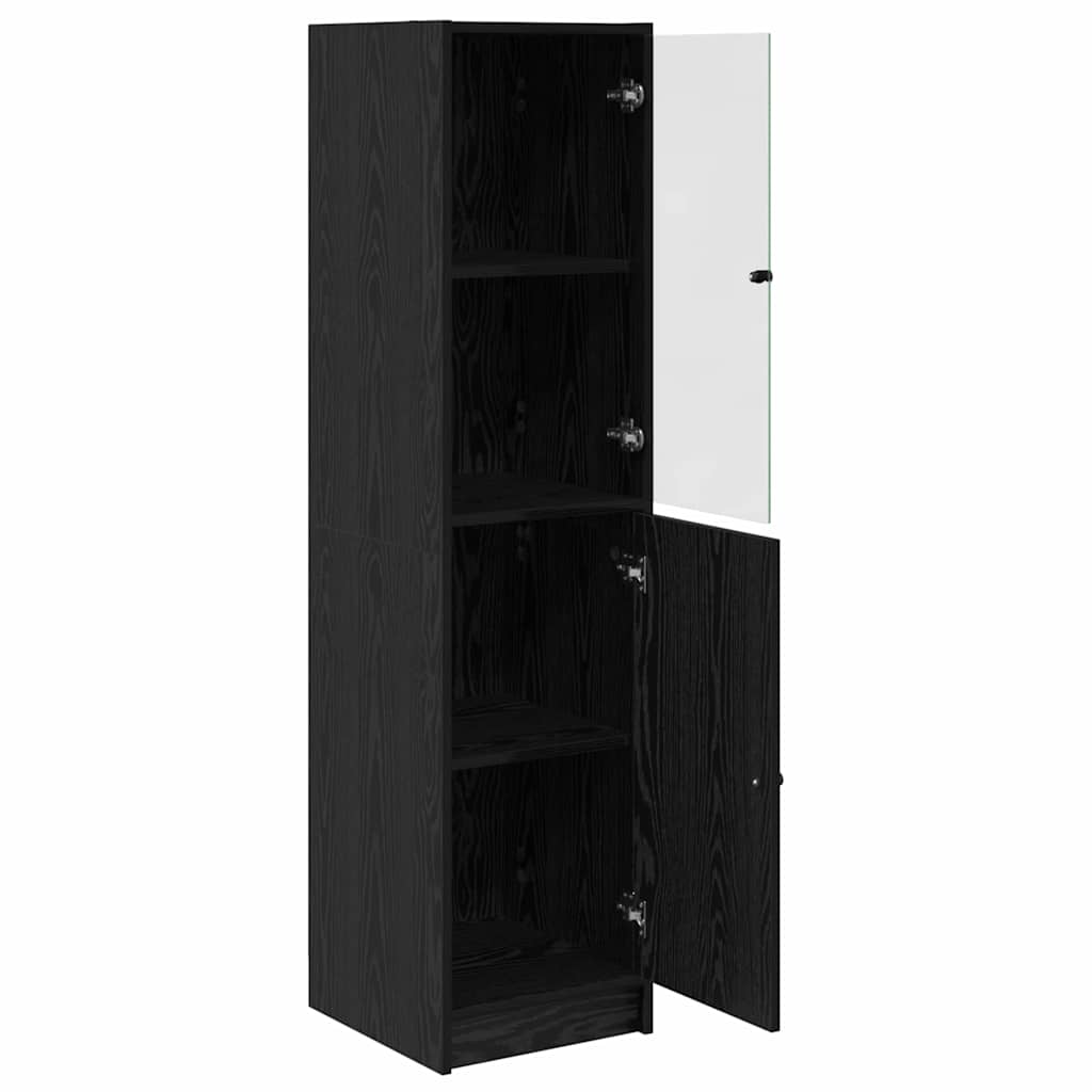 Highboard Crni hrast 35 x 37 x 142 cm Konstruirano drvo