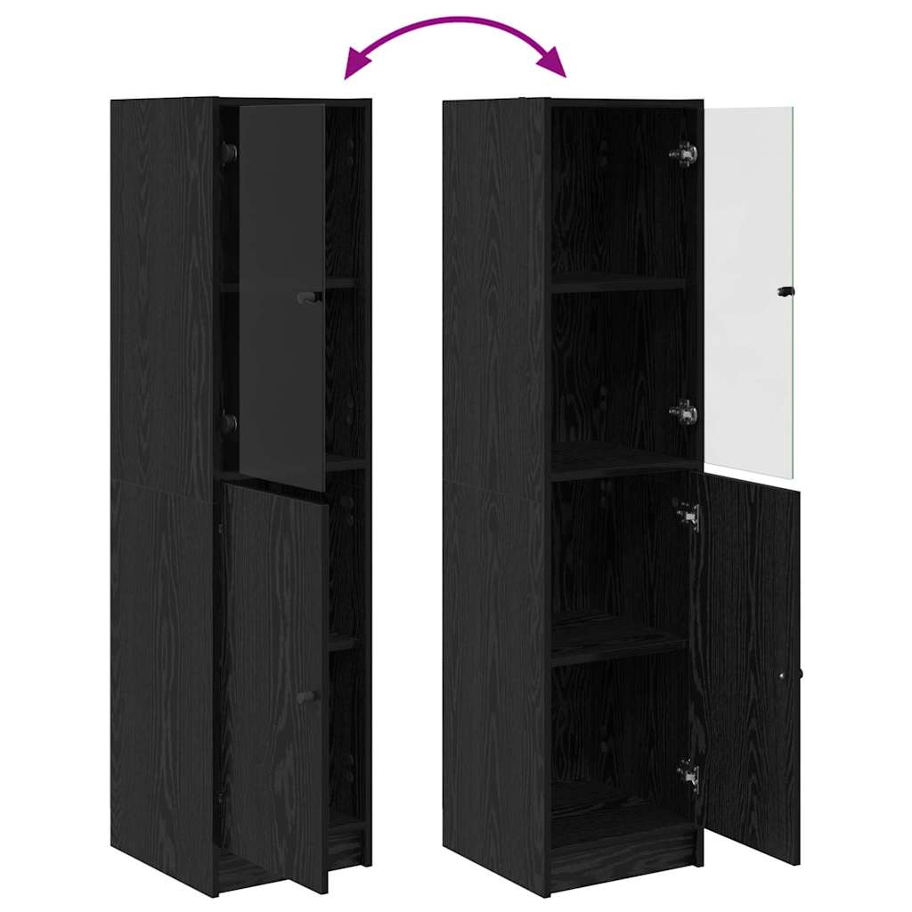 Highboard Crni hrast 35 x 37 x 142 cm Konstruirano drvo