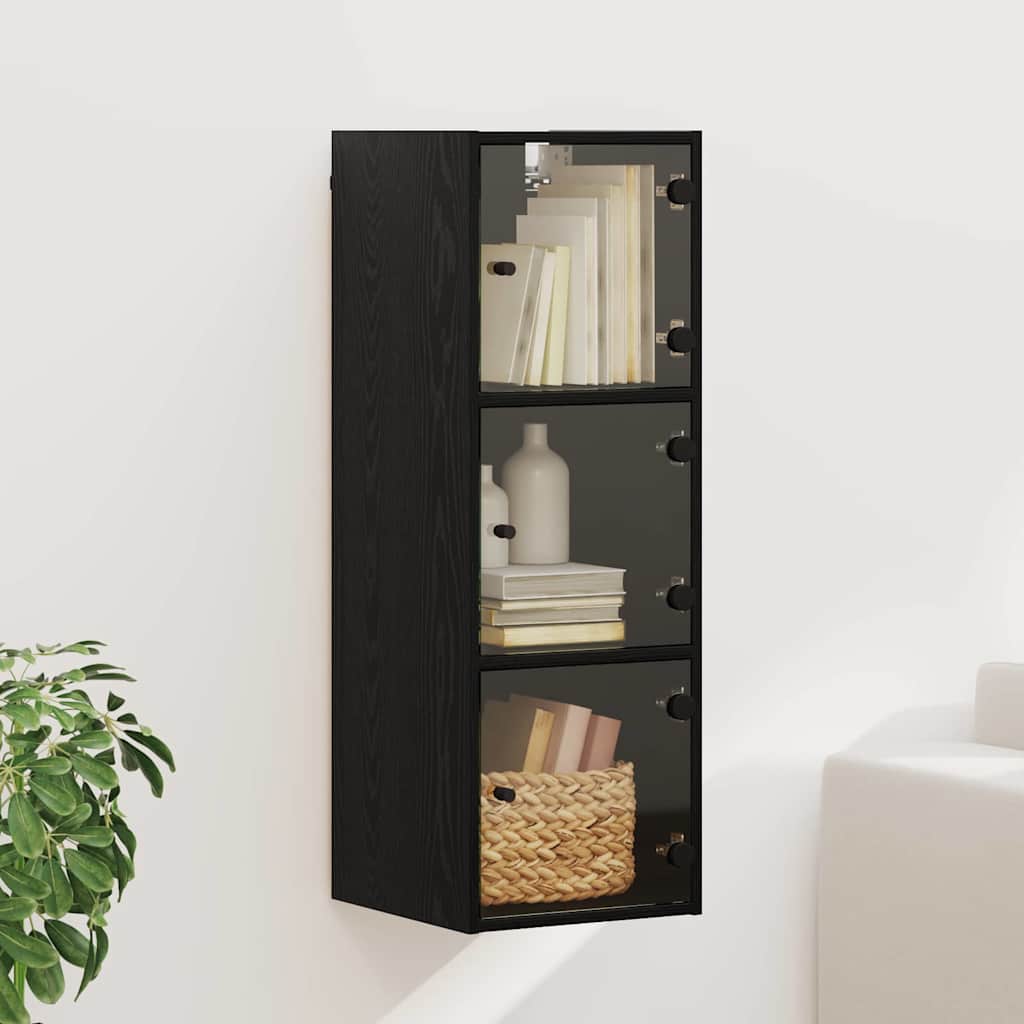 Ormar za Zid Crni hrast 35 x 37 x 102 cm Konstruirano drvo