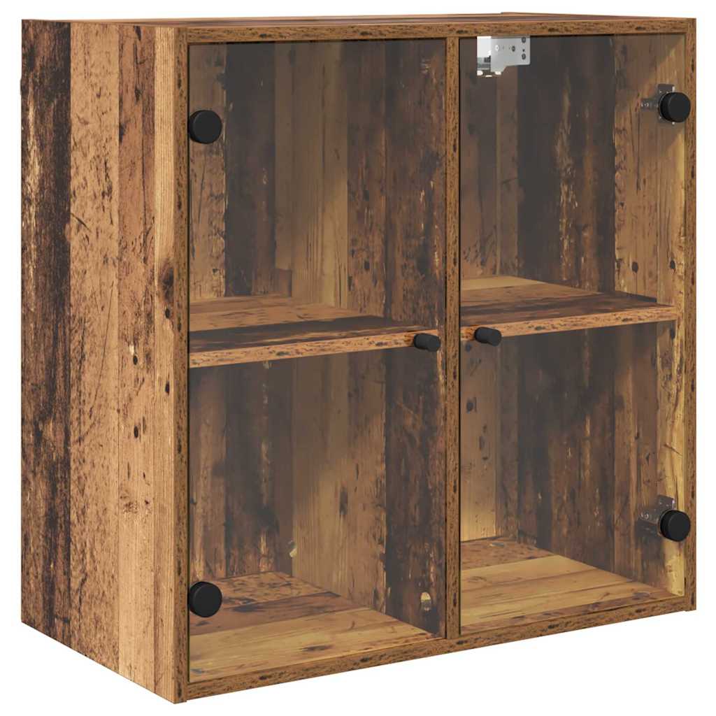 Zidni ormarić sa staklenim vratima boja betona 68x37x68,5 cm
