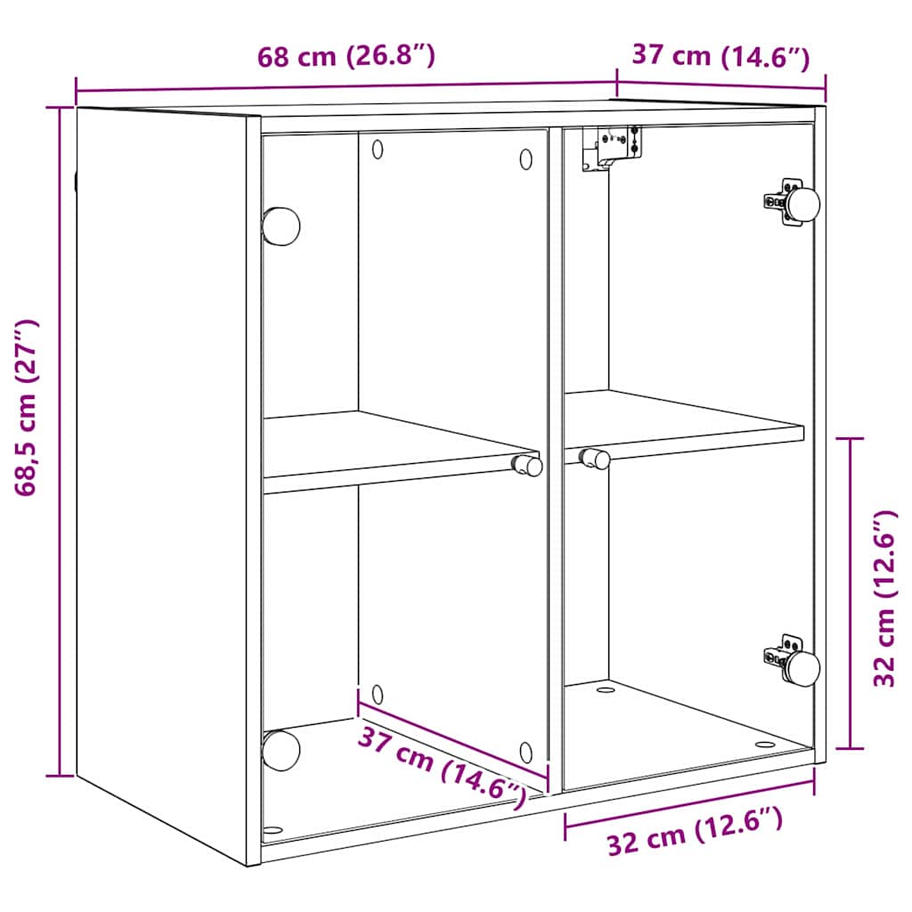 Ormar za Zid Crni hrast 68 x 37 x 68,5 cm Konstruirano drvo