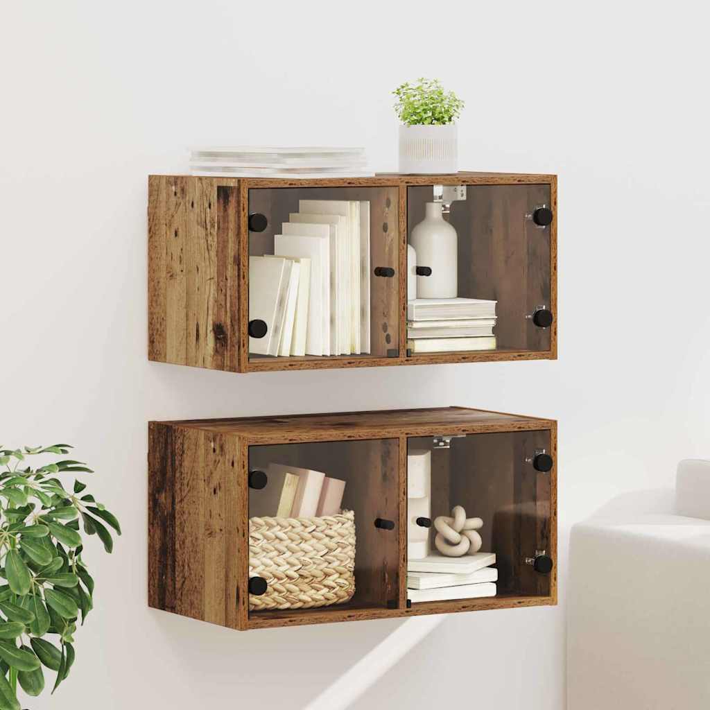 Zidni ormari 2 pcs Staro drvo 68 x 37 x 35 cm Konstruirano drvo