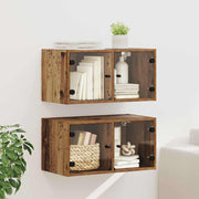 Zidni ormari 2 pcs Staro drvo 68 x 37 x 35 cm Konstruirano drvo
