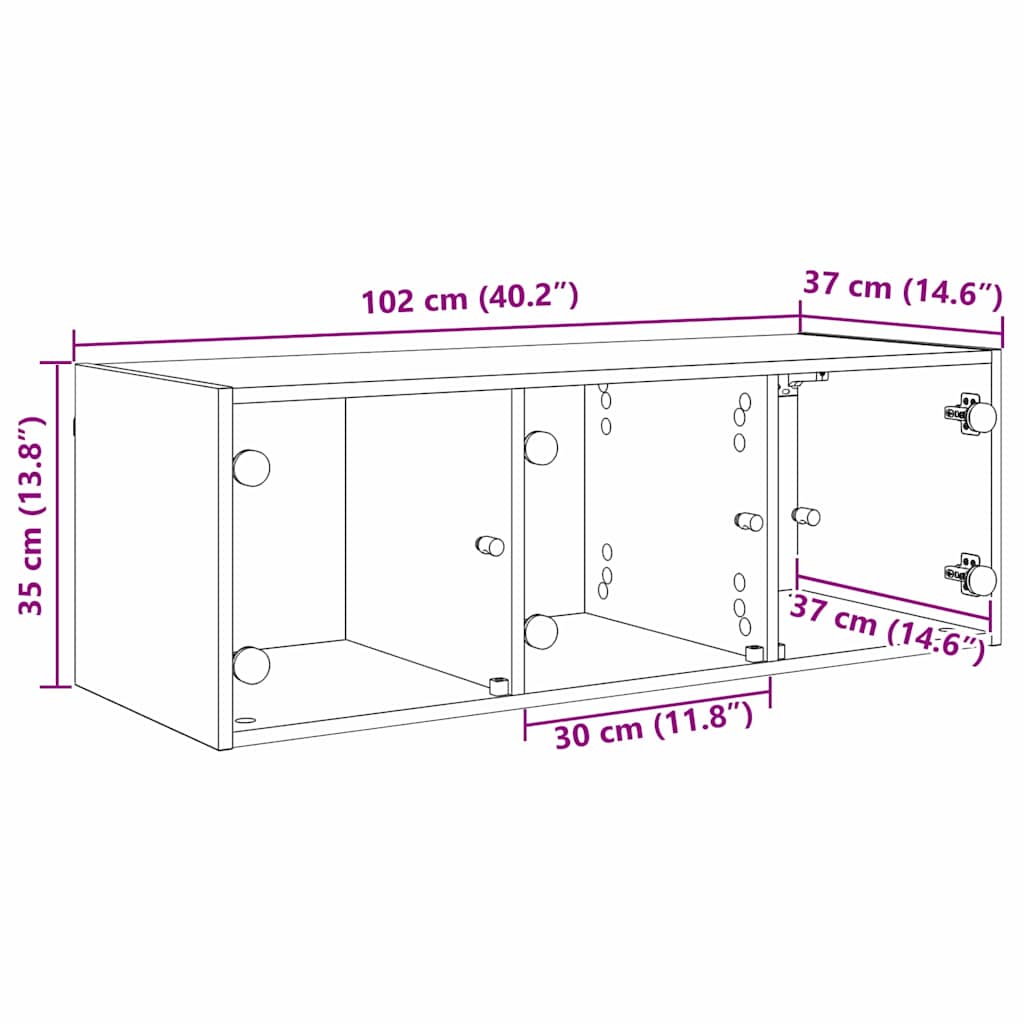 Ormar za Zid Crni hrast 102 x 37 x 35 cm Konstruirano drvo