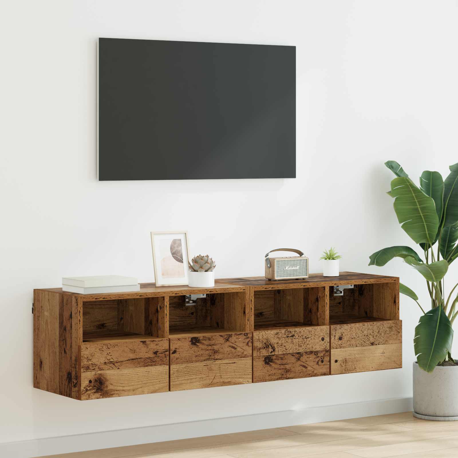 TV zidni ormari Zidne 2 pcs Staro drvo 60 x 30 x 30 cm