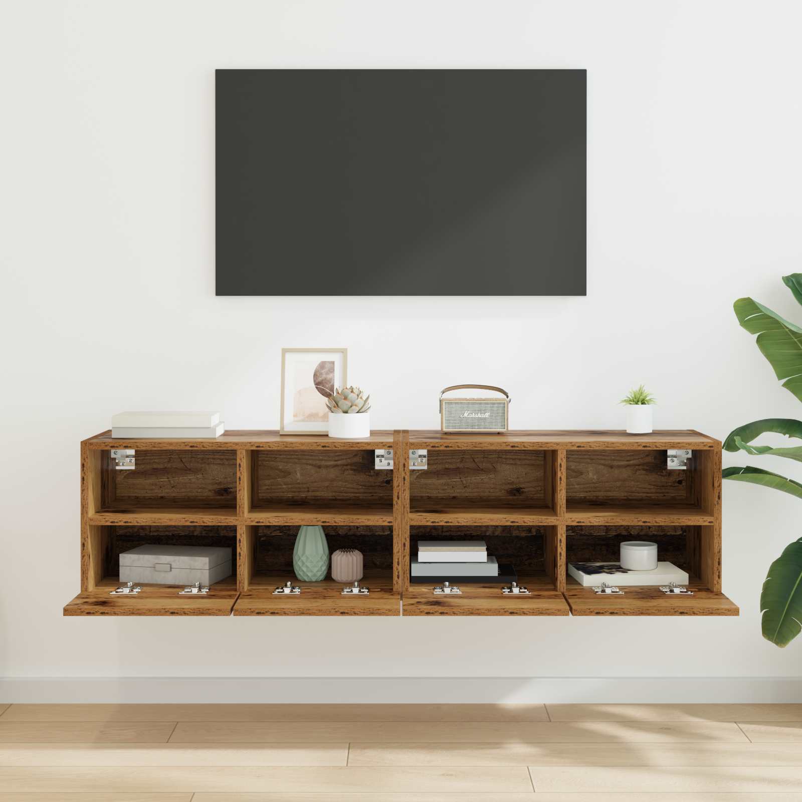 TV zidni ormari Zidne 2 pcs Staro drvo 60 x 30 x 30 cm
