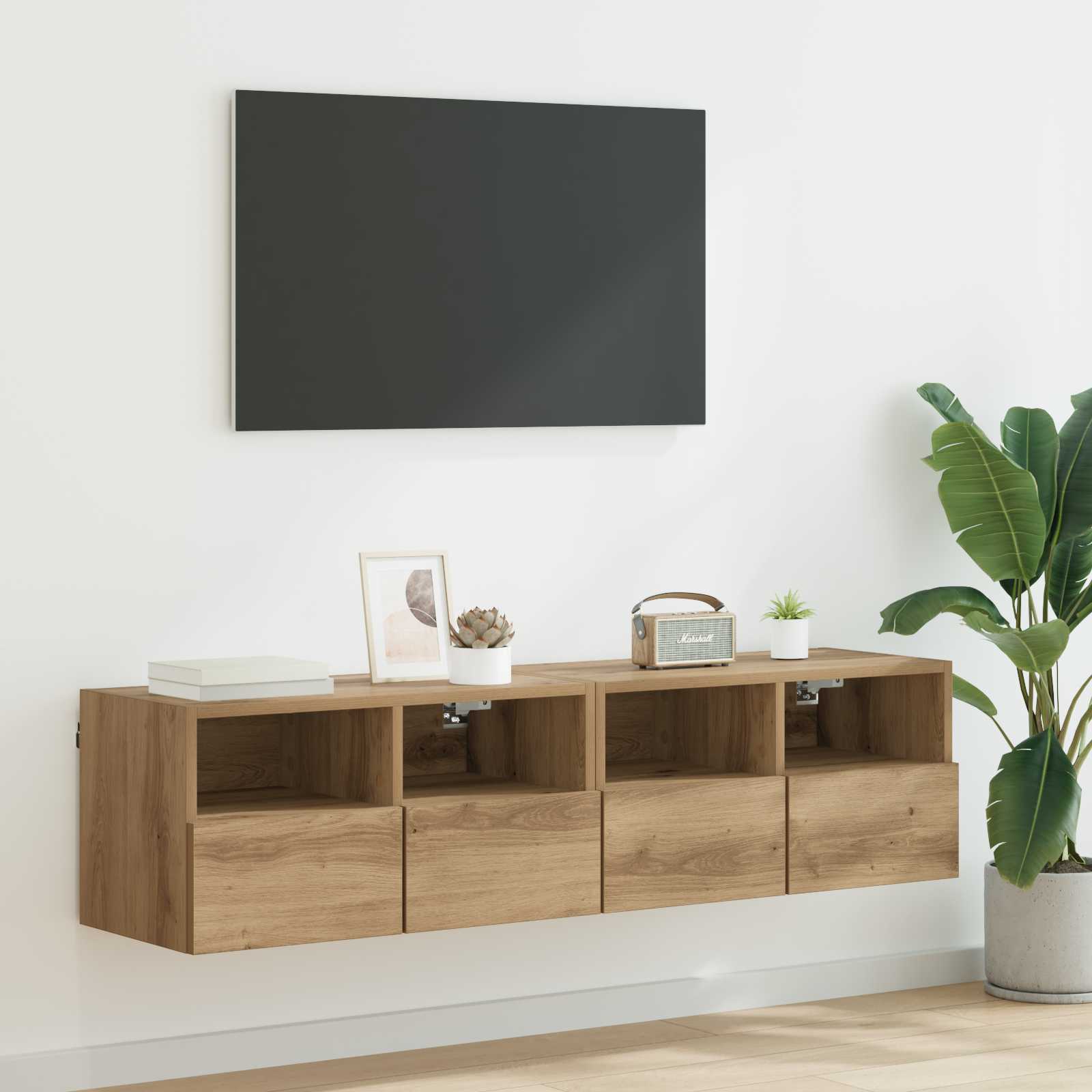 TV zidni ormari Zidne 2 pcs Umjetnički hrast 60 x 30 x 30 cm
