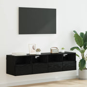 TV zidni ormari Zidne 2 pcs Crni hrast 60 x 30 x 30 cm