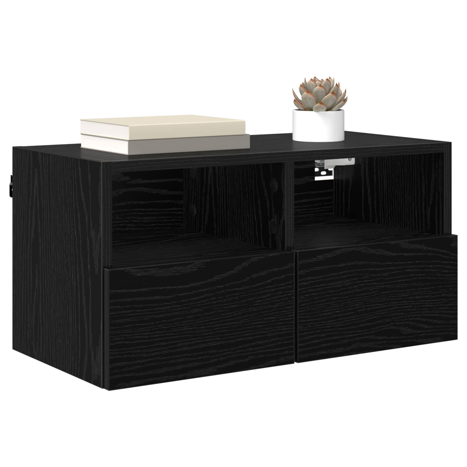 TV zidni ormari Zidne 2 pcs Crni hrast 60 x 30 x 30 cm