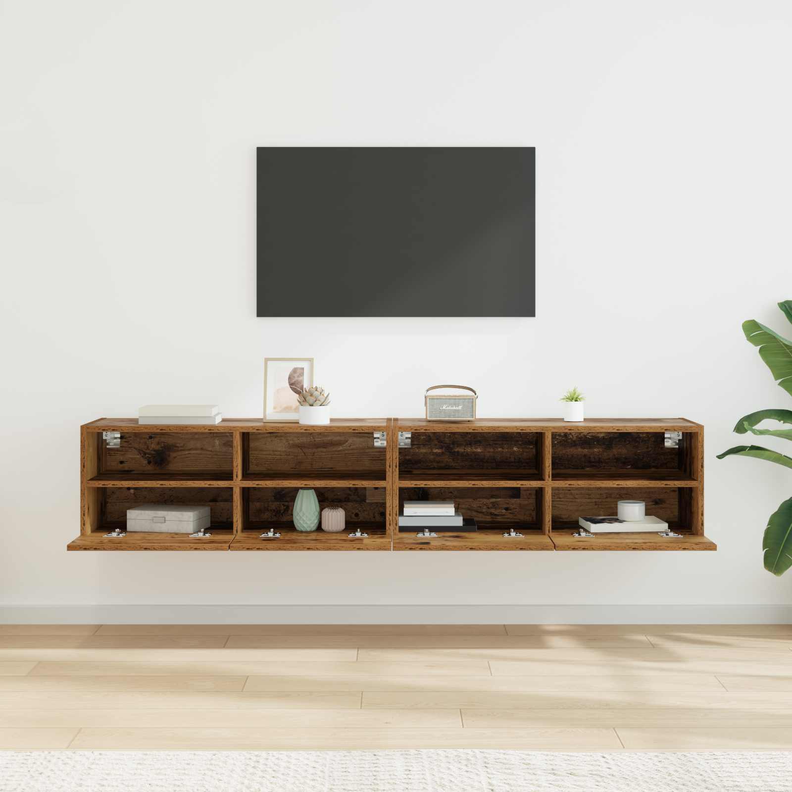 TV zidni ormari Zidne 2 pcs Staro drvo 80 x 30 x 30 cm